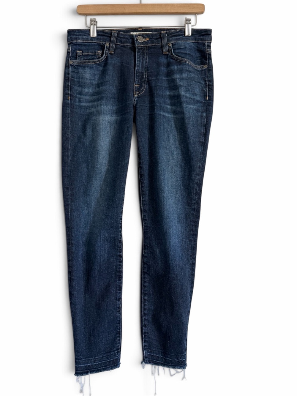 Joie Midrise Ankle Skinny Jeans 30 Indigo Raven Released Raw Hem USA